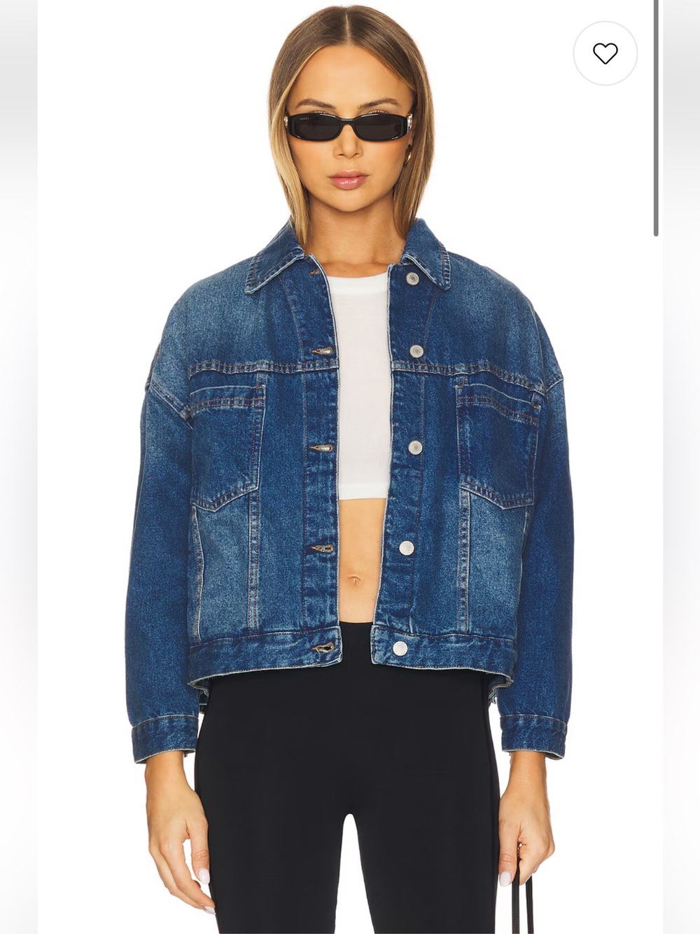 FREE PEOPLE 💙 We The Free Opal Swing Classic Blue Denim Jacket NWT